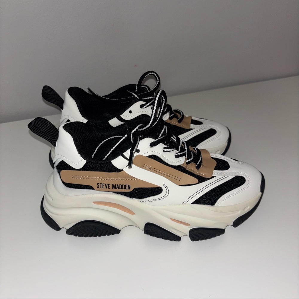 Steve Madden Black and White Chunky Sneakers